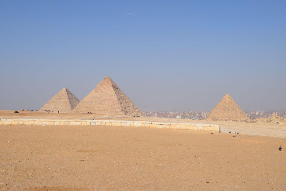 Iconic View of the Giza Pyramids in Egypt
